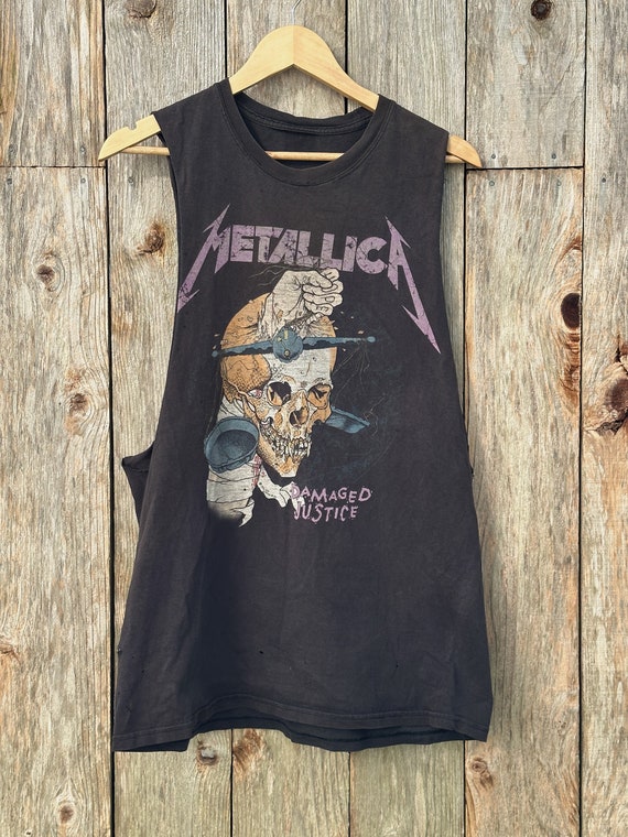 Vintage 1988 Metallica Damaged Justice Shirt WORN 