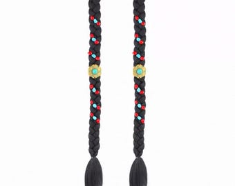 Ethnic Braided Hair Extensions | Handmade Buryat Style Hair Tassels
