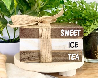 Sweet Tea Book Stack, Tiered Tray Decor
