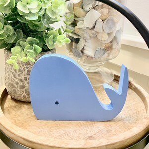 Handcrafted Wood Whale: Coastal Tiered Tray Decor