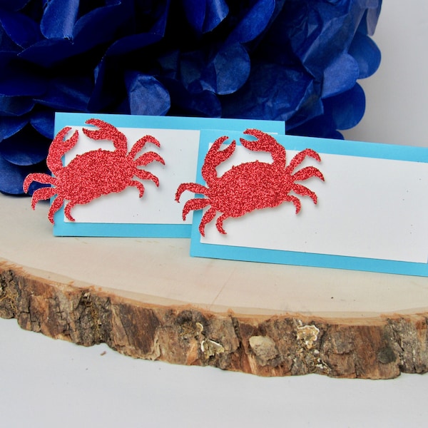 Crab PlaceCard Food Tents, Crab Boil, Summer BBQ Food Cards, Summer Party Decor, Nautical Party Decor, Crab Feast