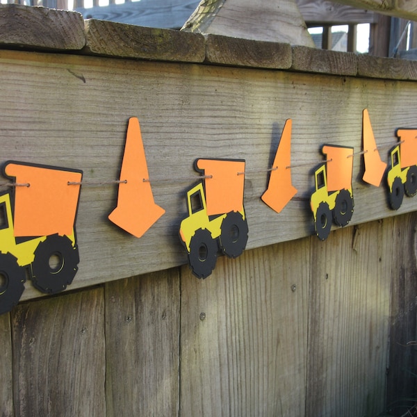 Construction Truck Garland, Construction Birthday Party Banner, Construction Party Decorations, Dump Truck Party Decorations