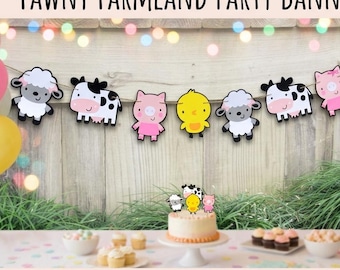 Barnyard Banner, Farm Birthday Banner. Barnyard Baby Shower. Cow Banner, Farm Animal Banner. Barnyard Birthday Party