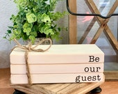 Be our Guest, Farmhouse sign, Farmhouse Decor, Personalized Gift, Tiered Tray Decor, Rustic Decor, Book Bundle, Home Decor, Guest Room Decor Il_170x135