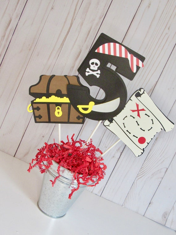 Pirate Party Centerpiece Set, Pirate Party, Pirate Birthday Party, Pirate Birthday Table Centerpiece, Pirate Banner Il_570xn