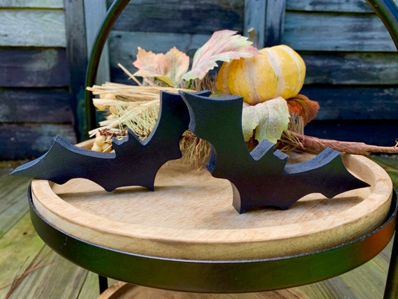 Wooden Bats, Fall decor, Shelf Sitter, Tiered Tray Decor, Autumn Decor, Halloween Decor, Ghost, Wooden Cut Outs Il_570xn