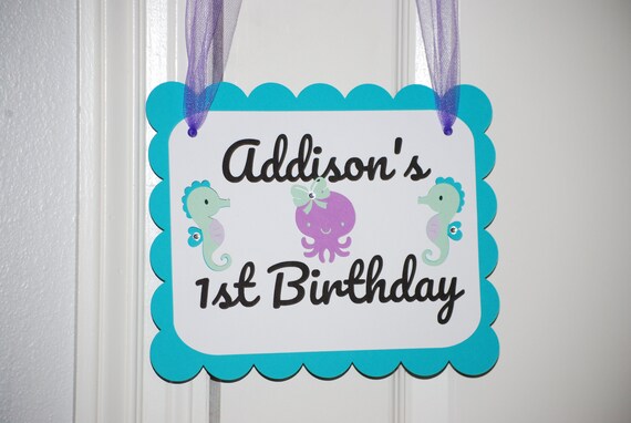 Under the Sea Birthday Party Door Sign, Under the Sea Baby Shower, Under the Sea Party Sign Il_570xn