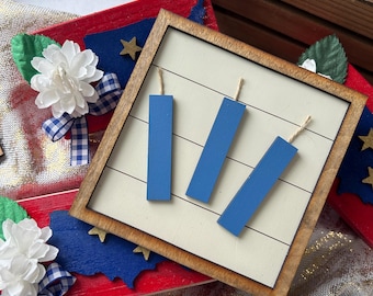 Patriotic Wooden Sign, USA Tiered Tray Decor, 4th of July