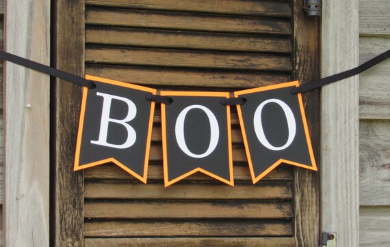 Halloween Boo Banner, Holiday Banner, Halloween Party, Halloween Decor, Halloween Banner, Pumpkin Banner, Pumpkin Mantel Decor Il_570xn