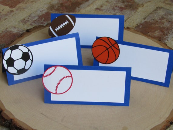 Sports Birthday Party PlaceCard Food Tents Set of 12 , Sports Birthday Party, Sports Shower Il_570xn