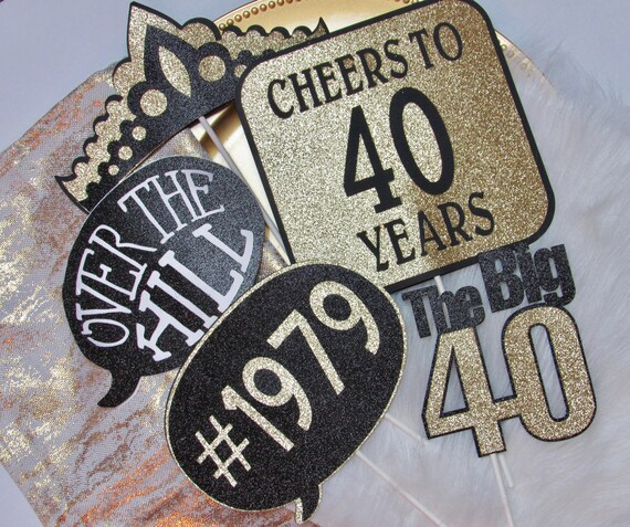 40th Birthday Party Photo Props Photo Booth Props 40th Etsy