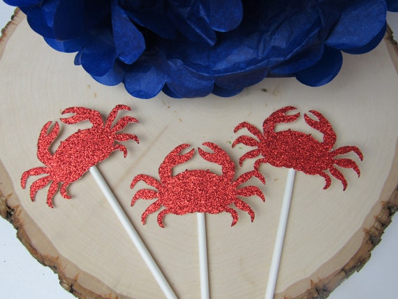 Crab Boil Cupcake Toppers Crab Themed Birthday Party Crab