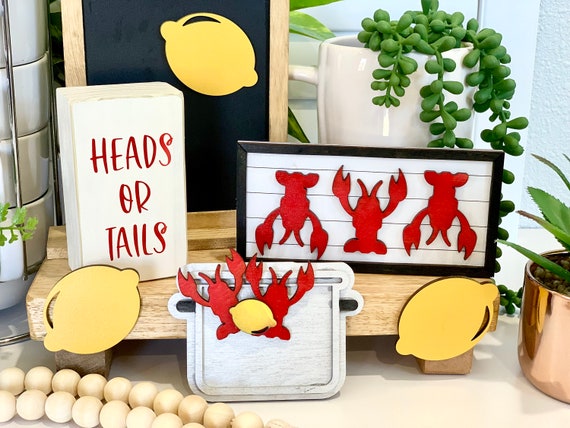Crawfish Boil Decorations, Crawfish Signs, Tiered Tray Signs, Southern Tiered Tray, Crawfish Decor, Crawfish Boil, Crawfish Il_570xn