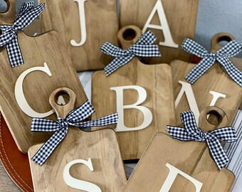 Monogrammed Mini Cutting Board: Farmhouse Tiered Tray Decor