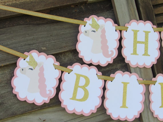 Unicorn Happy Birthday Banner, Unicorn Theme Party, Unicorn Theme Decor, Unicorn Party Decorations Il_570xn