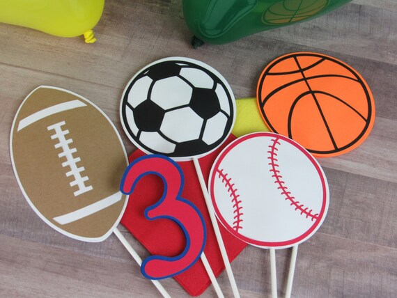 Sports Theme Birthday Party Centerpiece Set, Basketball, Soccer, Baseball,Football Party, All Star Centerpiece, Sports Theme Party Il_570xn