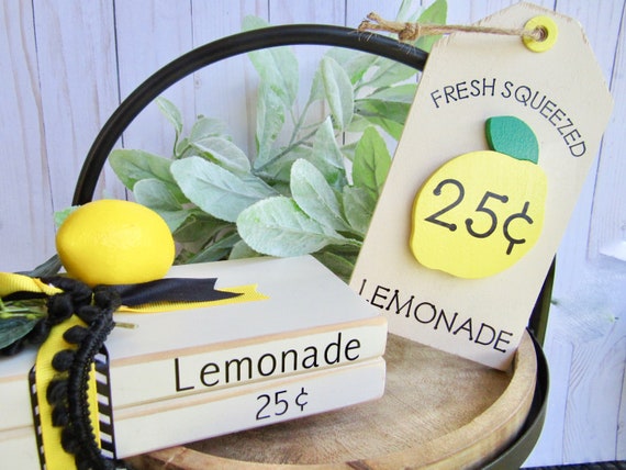 Lemon Display Tiered Tray Sign, Decorative Tray Farmhouse Sign, Lemon Decor, Tiered Tray Sign Il_570xn