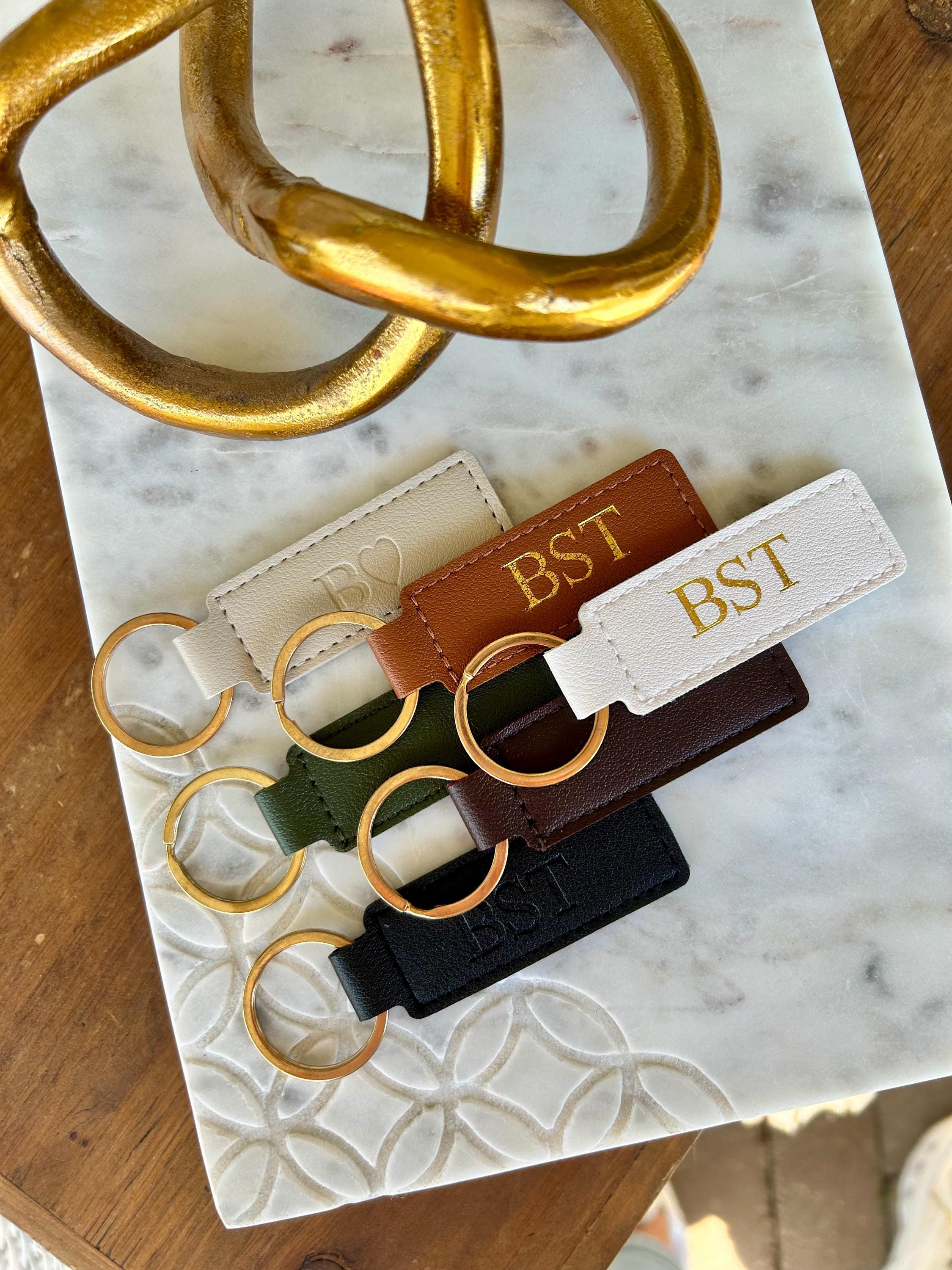 Personalized Keychain | Custom Monogram Key Fob | Engraved Name ...