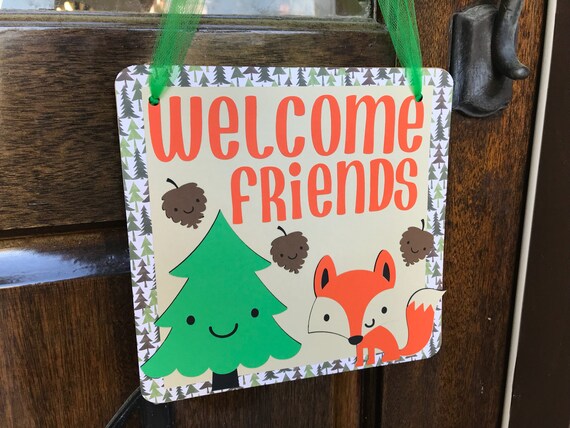 Woodland Creature Birthday Party Door Sign, Woodland Creature Birthday Theme, Door Sign Il_570xn