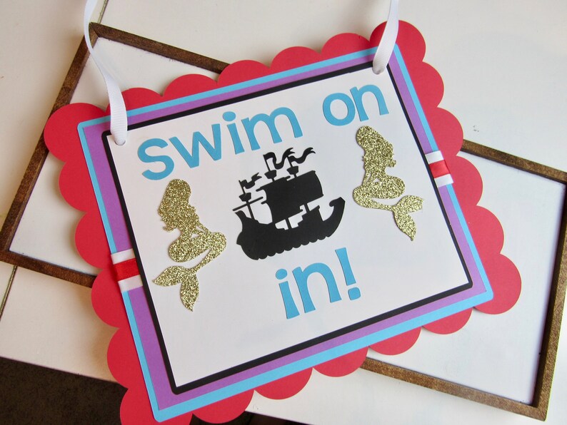 Pirate and Mermaid Birthday Party Door Sign Pirate party Pirate Door Sign Mermaid Decor