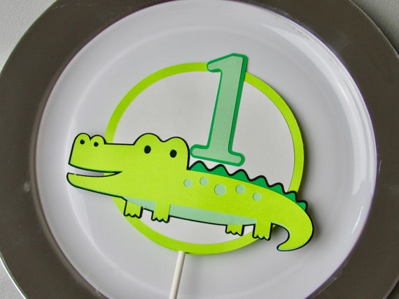 Alligator Birthday Party Cake Topper, Smash Cake Topper, Birthday Cake Topper Il_570xn