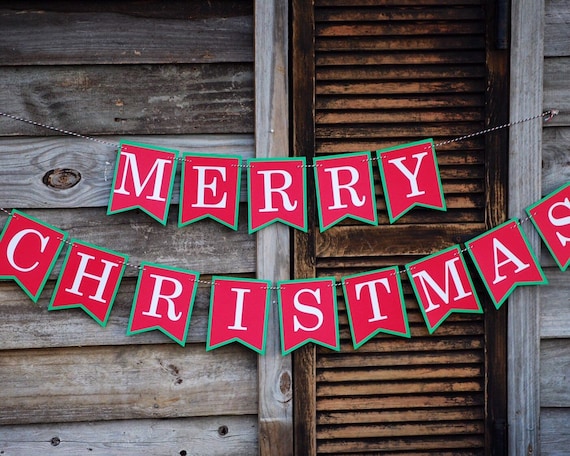 Merry Christmas Banner, Holiday Banner, Holiday Party, Christmas Decor, Christmas Banner, Happy Holiday Banner Il_570xn