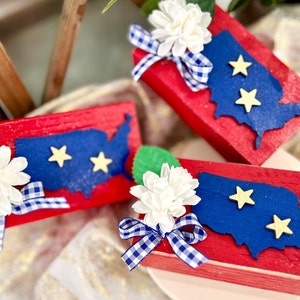 Patriotic Sign, USA Patriotic Decor, Tiered Tray Decor, 4th or July Signs, Mini Signs, Memorial Day Decor, Labor Day Decor