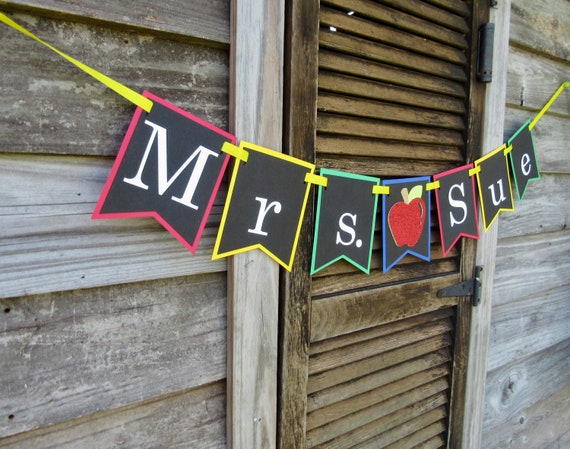 School Teacher Banner, School Desk Banner, Back to School Decorations, School Banner, Personalized Teacher Decorations Il_570xn