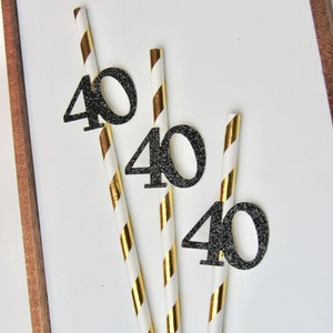 40th Birthday Decorations, Forty and Fabulous, 40th Birthday Straws, Forty Birthday Decor, Party Straws