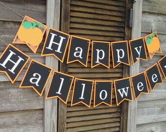 Halloween Banner, Holiday Banner, Halloween Party, Halloween Decor, Halloween Banner, Pumpkin Banner, Mantel Decor