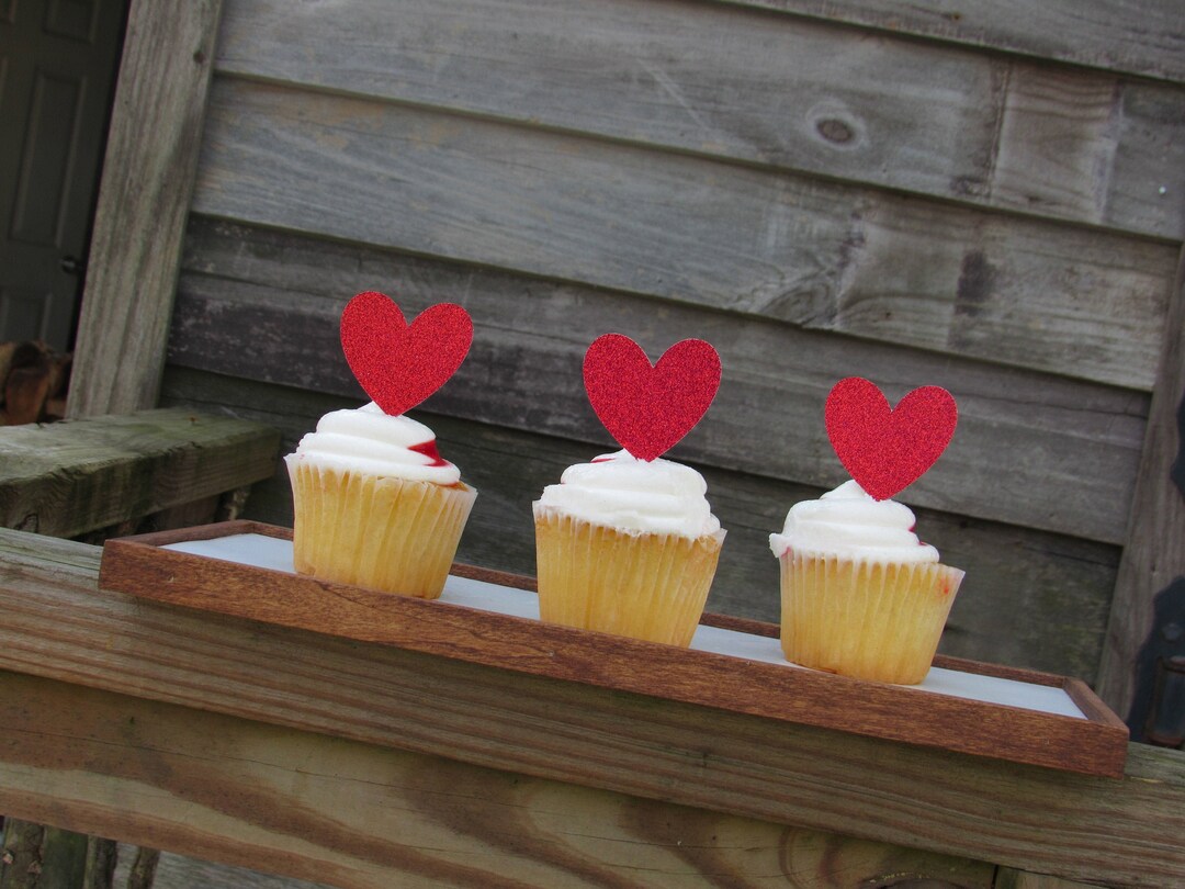 Heart Cupcake Toppers, Heart Themed Birthday Party, Heart Decoration, Valentine Decor, Heart