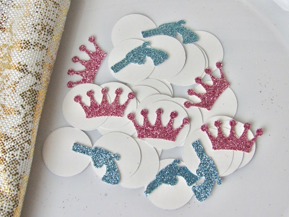 100 Pc. Guns and Glitter Party Confetti, Pink and Blue Baby Gender Reveal, Guns and Glitter Gender Reveal, Guns and Glitter Theme Il_570xn