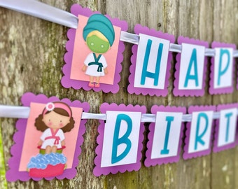 Spa Birthday Banner, Spa Party Banner, Spa Theme Party, Spa Birthday Banner, Spa Banner, Happy Birthday Banner