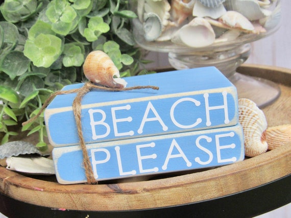Beach Please Mini Book Stack, Farmhouse Decoration, Coffee Table Decor, Farmhouse Book Stack, Shabby Chick, Beach Decor Il_570xn