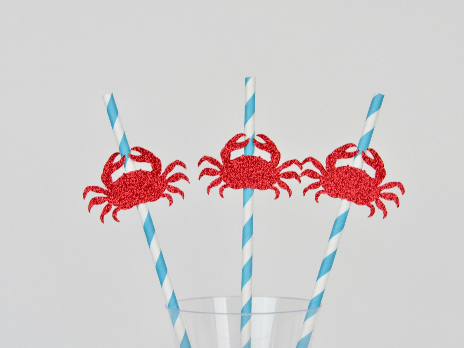 Crab Party Straws Summer Party Straws Crab Party Etsy