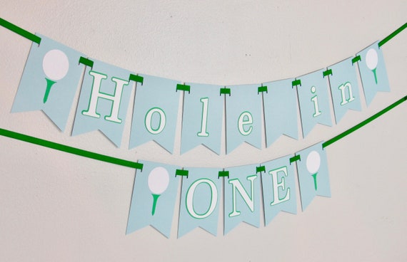 Hole In One Birthday Banner Golf Birthday Banner Golf Themed