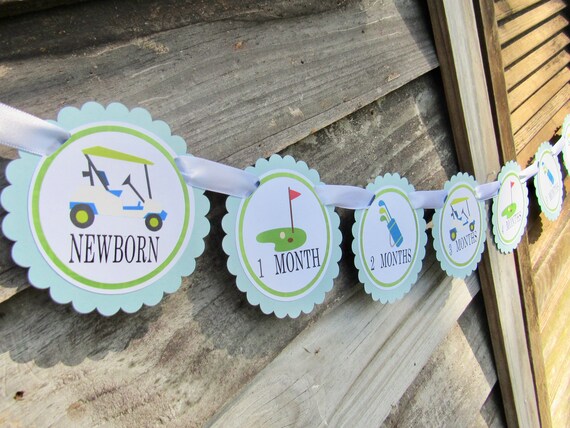 Golf Photo Banner, Sports Birthday Party Photo Banner, 12 month Photo Banner, First Birthday, Sports Banner Il_570xn