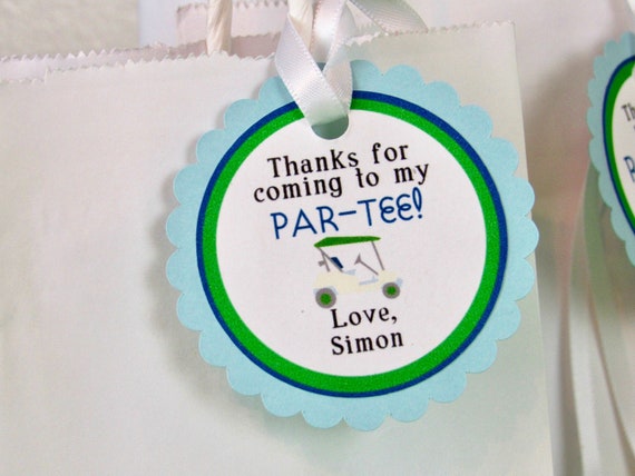 Golf Themed Birthday Party Favor Tags, Party Favors, Goodie Bag Tags, Set of 12, Treat Bag Tags, Sports Party Favors, Golf Cart Tags Il_570xn