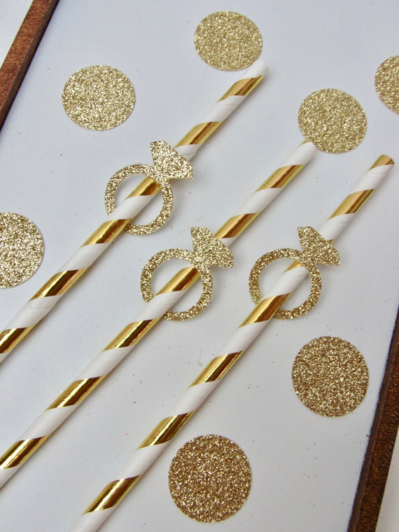 Bachelorette Party Wedding Ring Straws, Wedding Ring Party Straws, Bridal Shower Decorations, Wedding Ring Straws, Engagement Party Straws Il_570xn