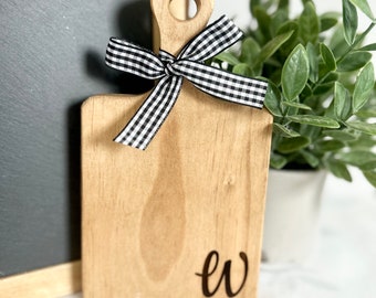 Mini Cutting Board Farmhouse Cutting Board, Kitchen Decor, Farmhouse Decor, Tiered Tray Decor, Monogrammed Gift , W Monogram