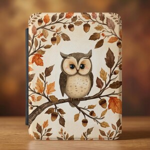 Fall Owl Kindle Case | Autumn Woodland Animal Cover for 7 Inch Paperwhite & Colorsoft | Fall Kindle Accessory