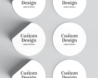 Custom Labels from your design, to promote your brand - round circle stickers for your logo, QR code...personalized