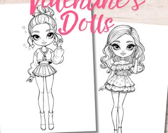 Valentines Coloring Pages | Fashion Coloring Book | Printable Valentines Activity | Valentines Coloring Pages for Kids and Adults