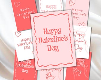 Printable Valentine's Day Cards | Happy Valentine's Day Cards | Valentines Card for Him | Valentines Card for Her | Instant Download PDF