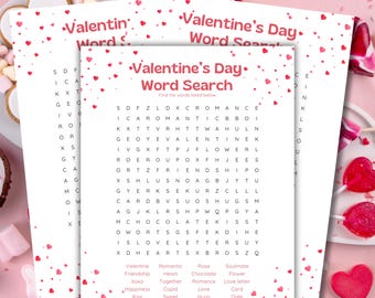 Valentines Word Search Printable | Valentines games for Kids & Adults | Fun Valentines Games | Instant Download PDF | Digital