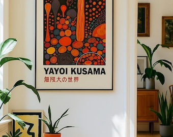 Yayoi Kusama Inspired Abstract Poster | Modern Colorful Wall Art | Bold Dots & Shapes Print | Contemporary Artistic Home Decor