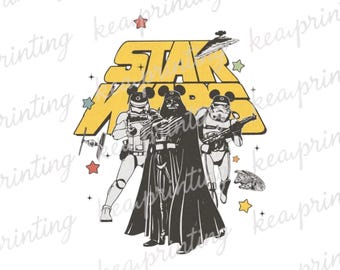 Retro Star Wars Sublimation Design, Retro Shirt, Starwars PNG, Trendy Tshirt PNG, Digital Download, Silhouette, Vintage Design