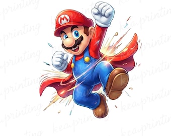 Super Mario Wizard Png, Mario Bross Png, Mario Brothers, Diseño de camiseta de Mario, archivo para sublimación, Fondo transparente PNG