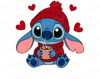 Stitch PNG Clipart Amor San Valentín Diseño Descarga digital Arte de sublimación de alta calidad Personajes de Disney Instantáneo