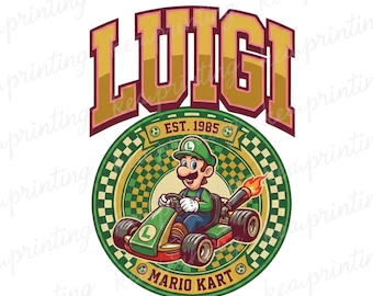 Retro Luigi Mario Kart PNG, Super Mario Luigi Png, Super Mario Racing Png, Mario Kart PNG
